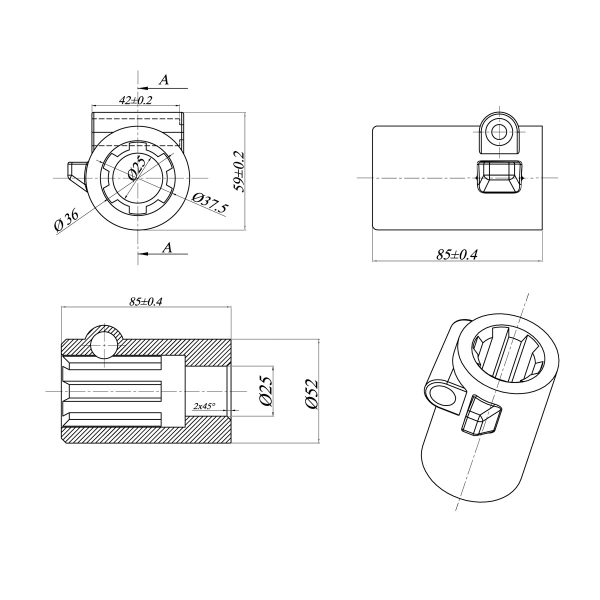 Adaptor cardan universal Breckner Germany - Image 5