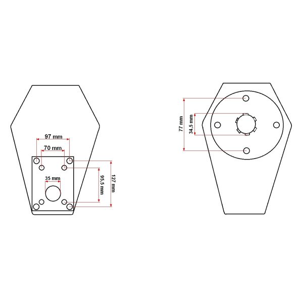 Multiplicator de turatii din aluminiu tata KM7001 profil arbore standard tractoare Z=6 1 3/8 DIN 9611 - Image 6