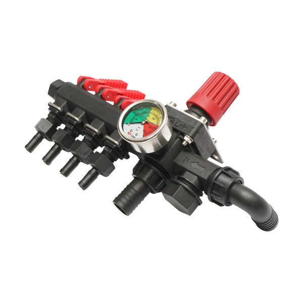 Distribuitor cu 4 cai si manometru cu glicerina pentru erbicidator (compatibil model polonez) - imagine 4