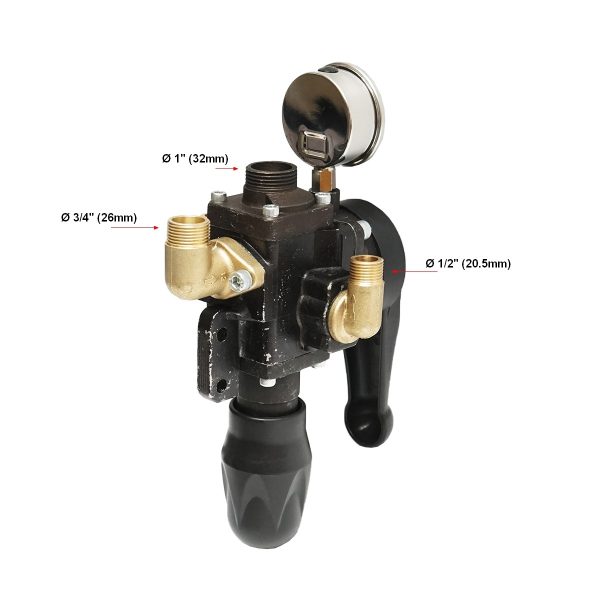 Distribuitor metalic cu 3 cai, manometru glicerina inclus pentru erbicidator - imagine 5