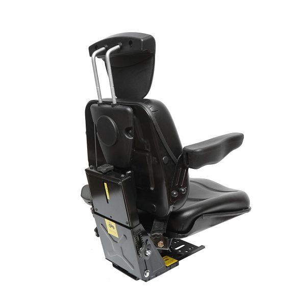 Scaun pentru tractor negru, reglabil cu cotiera, tetiera si centura, reglabil pe inaltime - Image 3