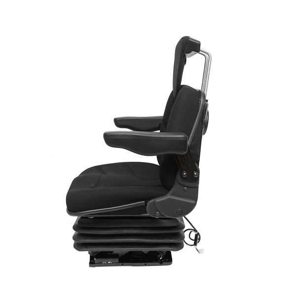 Scaun pentru tractor, negru, reglabil cu cotiera, tetiera si suspensie aer 12-24V - Image 4
