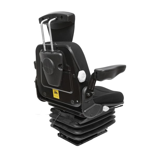 Scaun pentru tractor, negru, reglabil cu cotiera, tetiera si suspensie aer 12-24V - Image 3