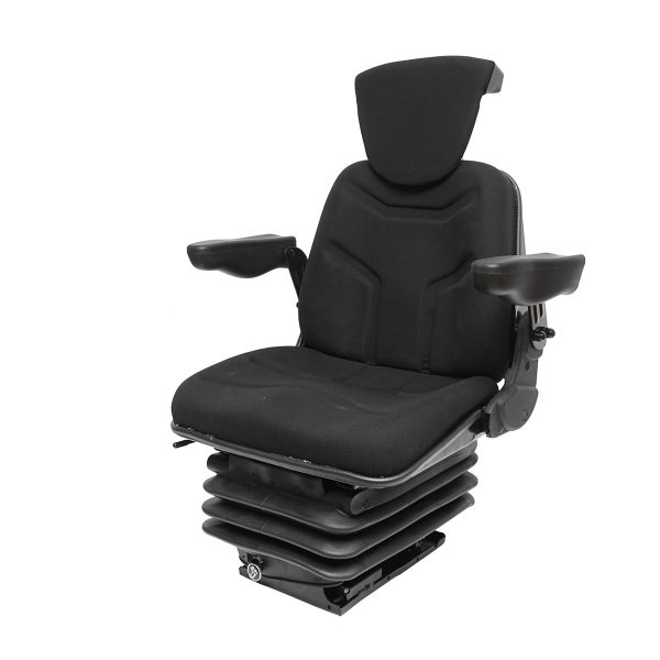 Scaun pentru tractor, negru, reglabil cu cotiera, tetiera si suspensie aer 12-24V - Image 2