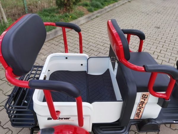 Triciclu electric Breckner TRAVEL rosu 1000W 60V20Ah- FARA PERMIS - Image 5